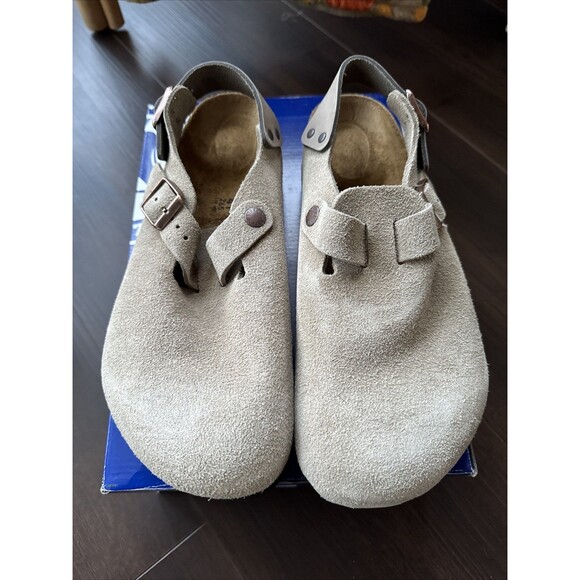 Birkenstock Tokio Suede Taupe NWT Size EU 41 Regular fit - Picture 2 of 6